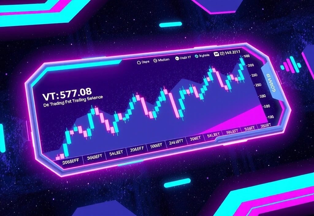 Interfaz futurista con elementos de trading y gaming fusionados